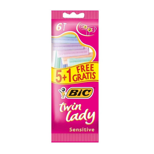 BiC Twin Lady Women's Disposable Razors 5 + 1 Pack