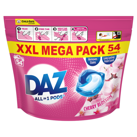 Daz All in 1 Laundry Washing Pods Whites & Colours 54w