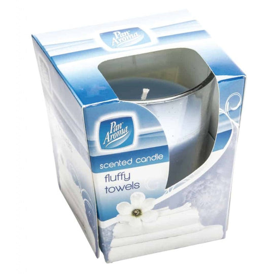 Pan Aroma Clear Glass Scented Candle Fluffy Towel