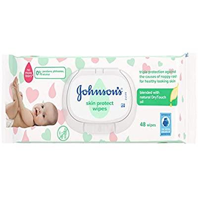 Johnson's Baby Wipes Skin Protect 48 Pack with Lid - Case of 12