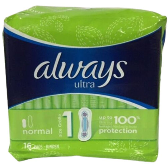 Always Ultra Normal Sanitary Pads - Case of 16
