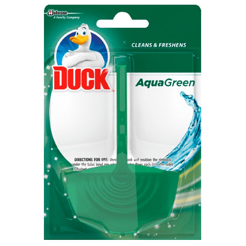 Toilet Duck Solid Rim Block Aqua Green 40gm Case of 12 Wholesale