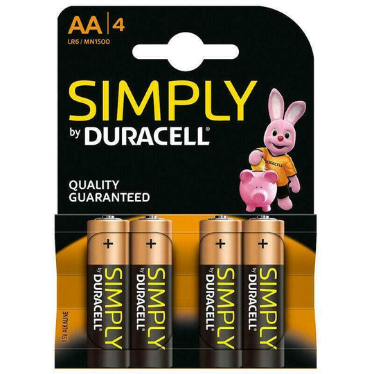 Duracell Simply AA Battery 4 Pack 1500 B4 - Case of 20