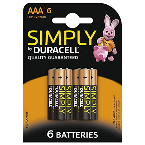 Duracell Simply AAA Battery 6 Pack 2400 - Case of 10