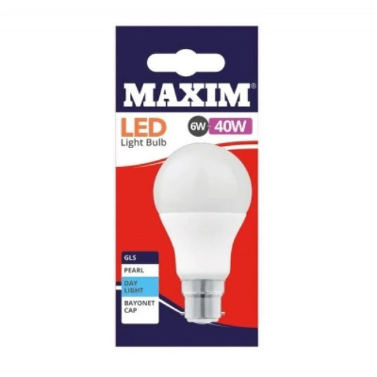 Maxim LED GLS BC Day Light Pearl 6W=40W - Case of 10