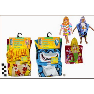 Kids Towel Poncho 24inch x 48inch 3 Assorted Designs