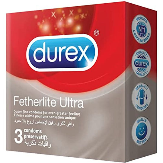 Durex Fetherlite Ultra Condoms 3 Pack - Case of 12