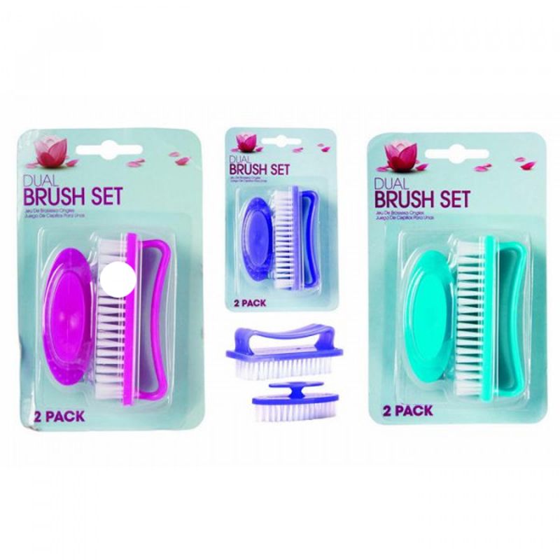 Plastic Nail Brushes 2 Pack Wholesale