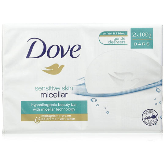 Dove Soap Sensitive Skin Hypoallergenic Beauty Bar 2 x 100g Twin Pack - Case of 24