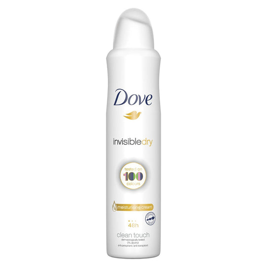 Dove Antiperspirant Deodorant Invisible Dry Women Clean Touch 250ml