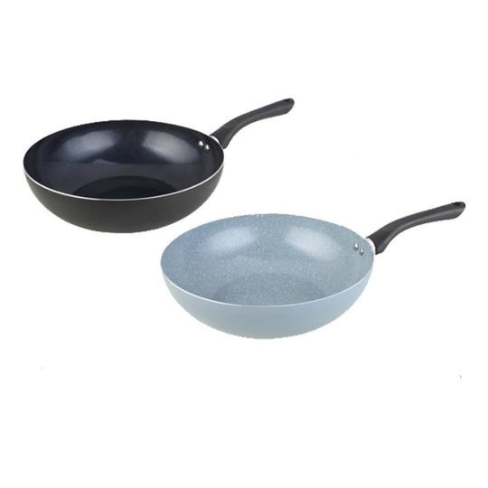 Hopus Pressed Wok With Black Handle 28cm