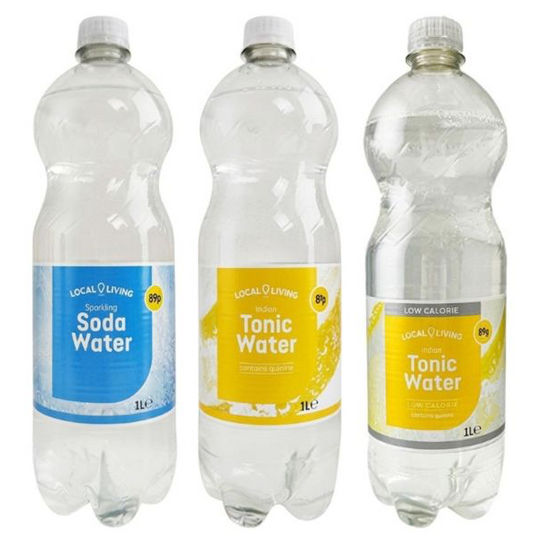 Pallet Deal : 840 Local Living Tonic water & Soda water Bottles 1L PMP 89p (12pk)