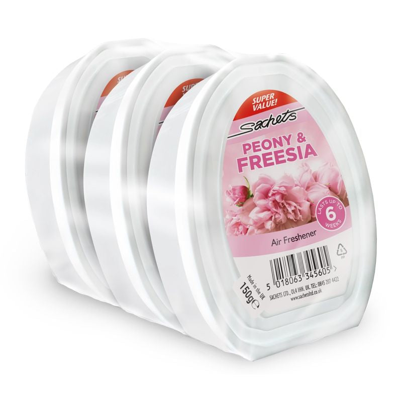 Sachets Gel Air Freshener Peony & Freesia 3 Pack Case of 8 Wholesale