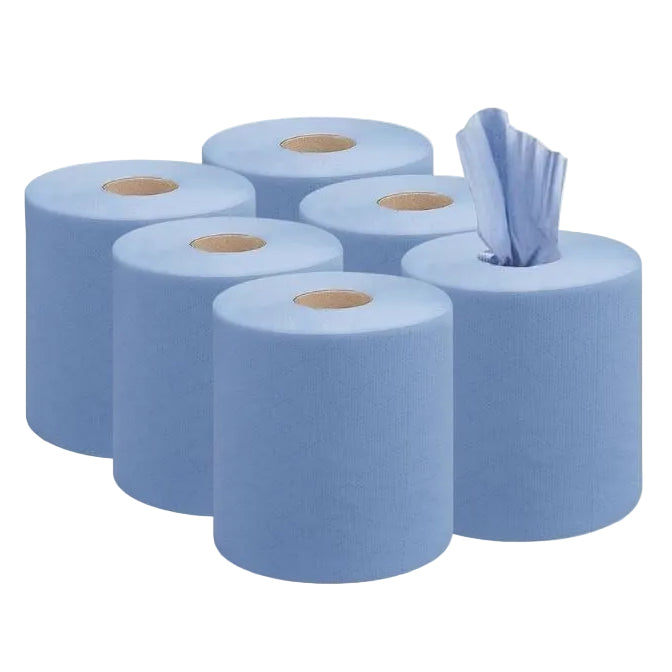 Forte Heavy Duty Blue Centrefeed Paper Tissue 6 Roll Pack Wholesale