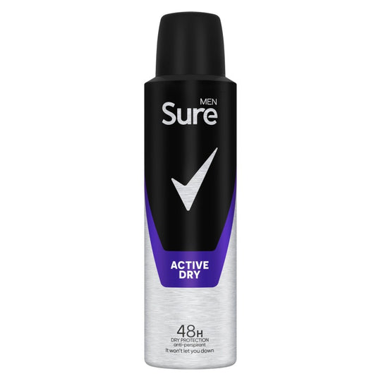 Sure Men Anti Perspirant Active Dry 150ml - Case of 6