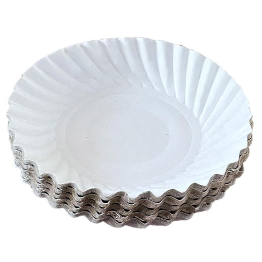 E-lite Disposable Paper Plates 18cm (7”) White 30 Pack