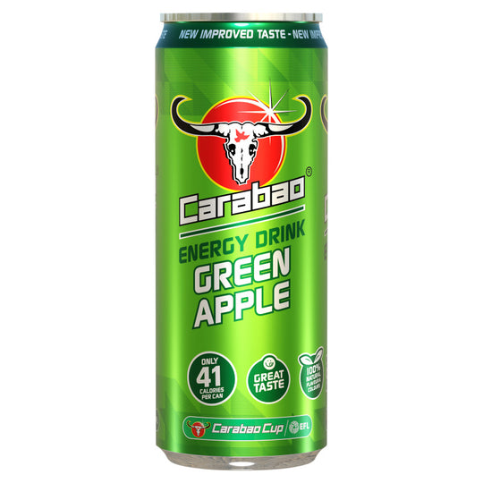Carabao Green Apple Energy Drink 330ml Cans - Case of 12