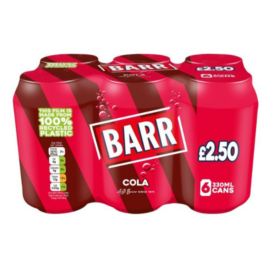 Barr Cola Cans 330ml 6 Pack PMP £2.50 - Case of 4