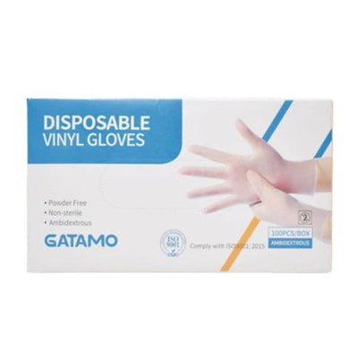 Gatamo Disposable Medical Vinyl Exam Gloves Medium 100 Pack