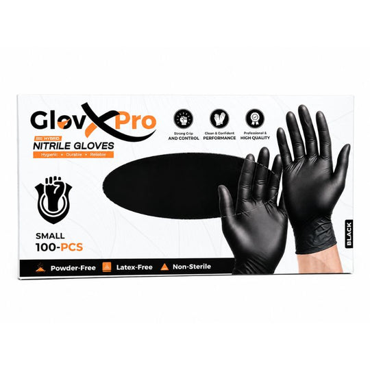 Glovxpro Nitrile Gloves Black Small 100pk