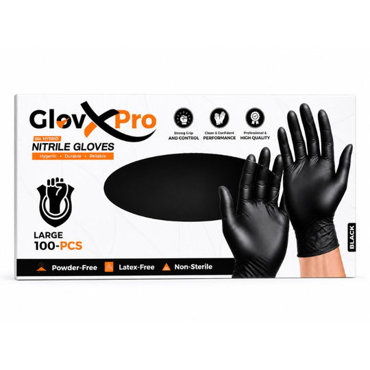 Glovxpro Nitrile Gloves Black Large 100pk
