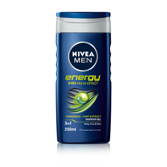 Nivea Men Shower Gel Energy 250ml - Case of 6