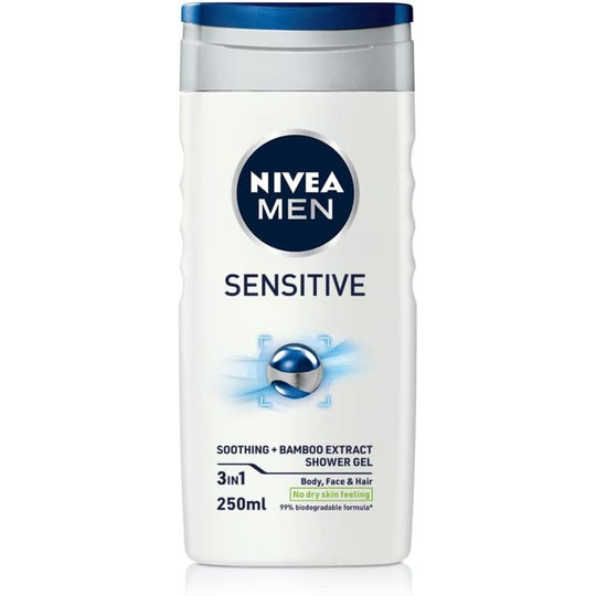 Nivea Men Sensitive Shower Gel 250ml - Case of 6