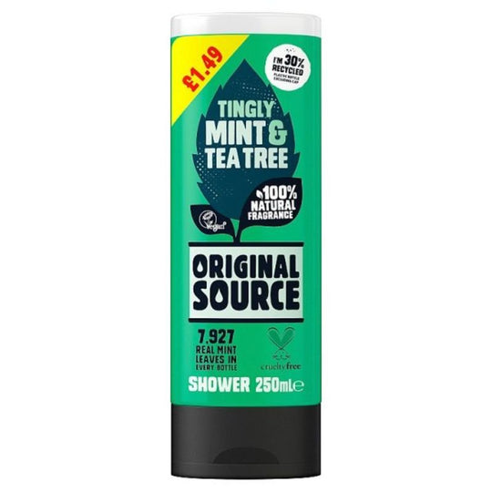 Original Source Shower Gel Mint & Tea Tree 250ml PMP £1.49 - Case of 6