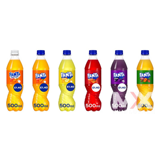 Pallet Deal : 1,728 x Fanta 500ml Bottles Assorted Flavours (144x12pk)