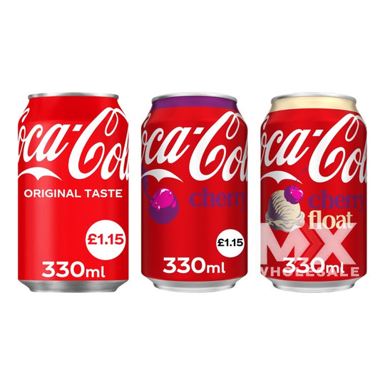Pallet Deal : 2,808 x Coca-Cola 330ml Cans Assorted Flavours (117x24pk)