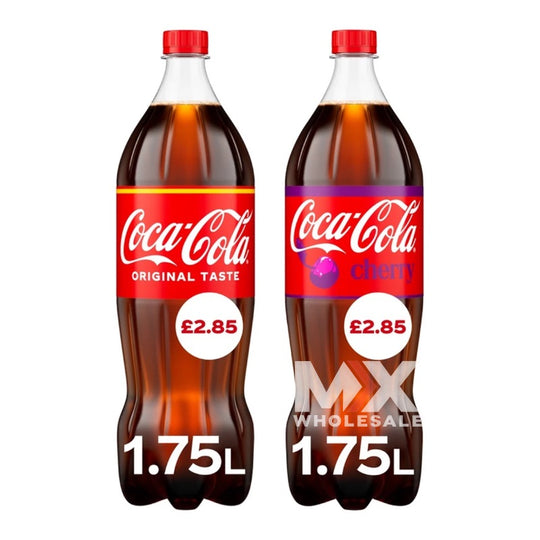 Pallet Deal : 480 x Coca-Cola Original Taste & Cherry 1.75L Bottles Assorted Flavours PMP £2.85 (80x6pk)