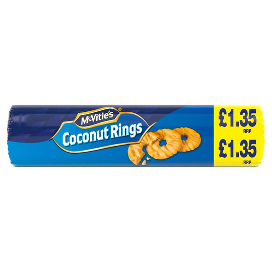McVitie's Coconut Rings Biscuits 300g PMP £1.35 - Case of 12