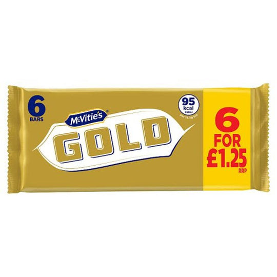 McVitie's Gold Bars Caramel Biscuit Bars 110g 6 Pack PMP £1.25 - Case of 12