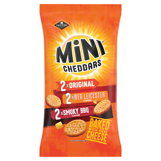 Jacob's Mini Cheddars Variety Multipack Baked 6x23g - Case of 12
