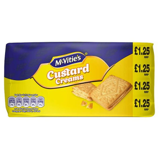 McVitie's Custard Creams Biscuits 300g PMP £1.25 - Case of 12