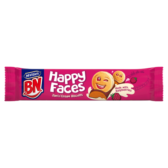 McVitie's BN Happy Faces Jam & Cream 165g PMP £1.25 - Case of 12