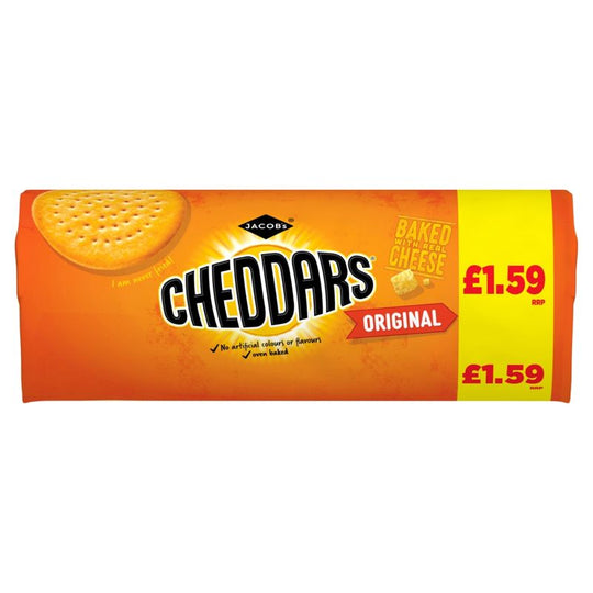 Jacob's Cheddars Original Baked Cheese Crackers 150g PMP £1.59 - Case of 12