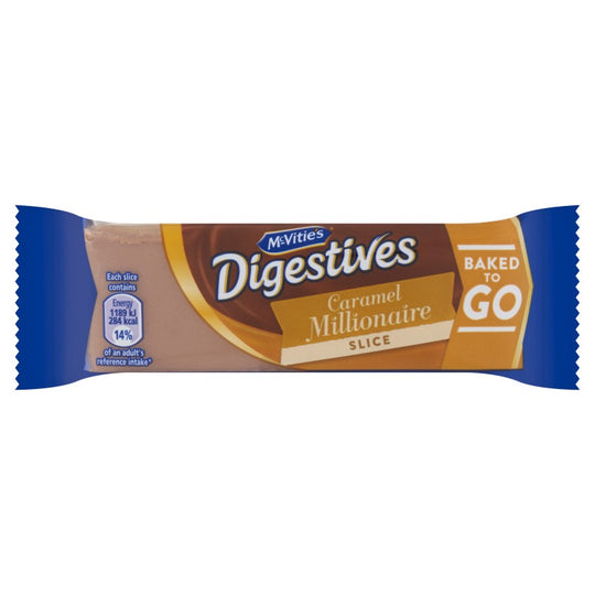 McVitie's Milk Chocolate Digestives Caramel Millionaire Slice Snack Bar Single 51.5g - Case of 12