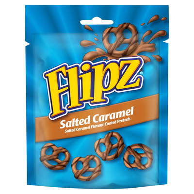 Flipz Salted Caramel Coated Pretzels 90g - Case of 6