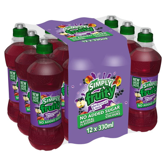 Simply Fruity Blackcurrant & Apple Juice Drink Bottles 330ml - Case of 12