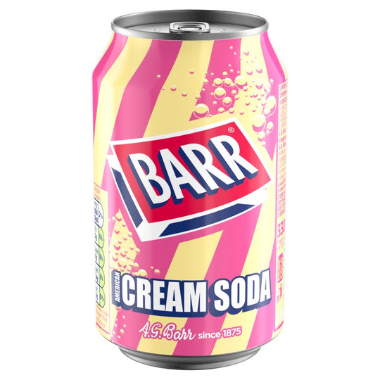 Barr American Cream Soda Cans 330ml - Case of 24