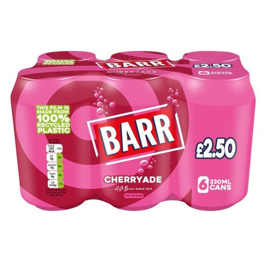 Barr Cherryade Cans 330ml 6 Pack PMP £2.50 - Case of 4