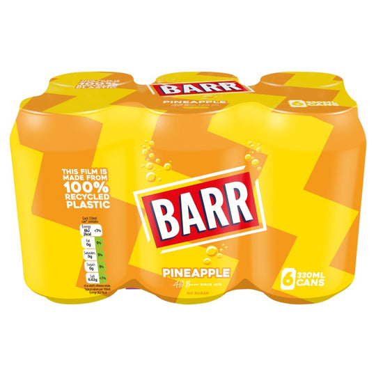 Barr Pineapple Cans 330ml 6 Pack - Case of 4