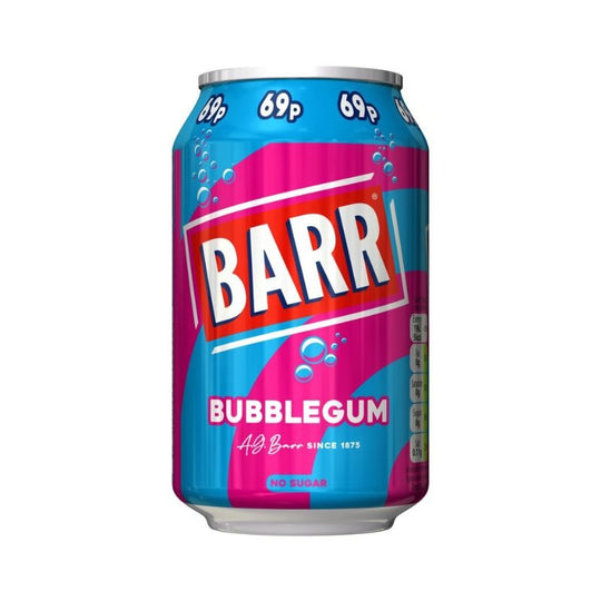 Barr Bubblegum Cans 330ml PMP 69p - Case of 24