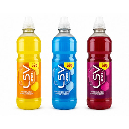 Pallet Deal : 1,800 x LSV Isotonic Sports Drink 500ml Bottles Assorted Flavours PMP 69p (12pk)