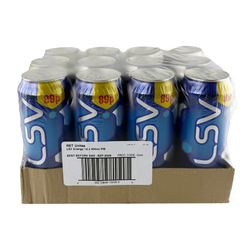 LSV Energy Drink Original Cans 500ml PM 89p - Case of 12 Wholesale