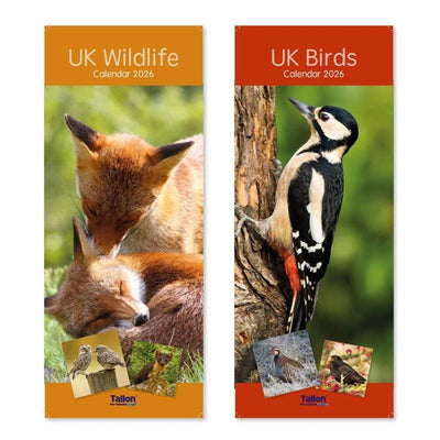 Calendar Super Slim British Birds & Wildlife Design Year 2026 - Case of 24