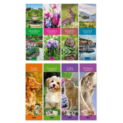 Slim Calendar: Cats, Dogs, Kittens, Puppies Year 2026 - Case of 32