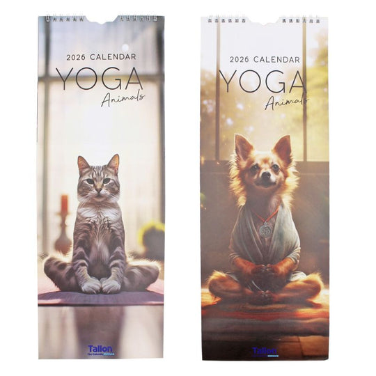Calendar 2026 Super Slim Yoga Animals - Case of 24