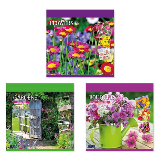 Square Calendar Bouquets Flowers & Garden Year 2026 - Case of 12